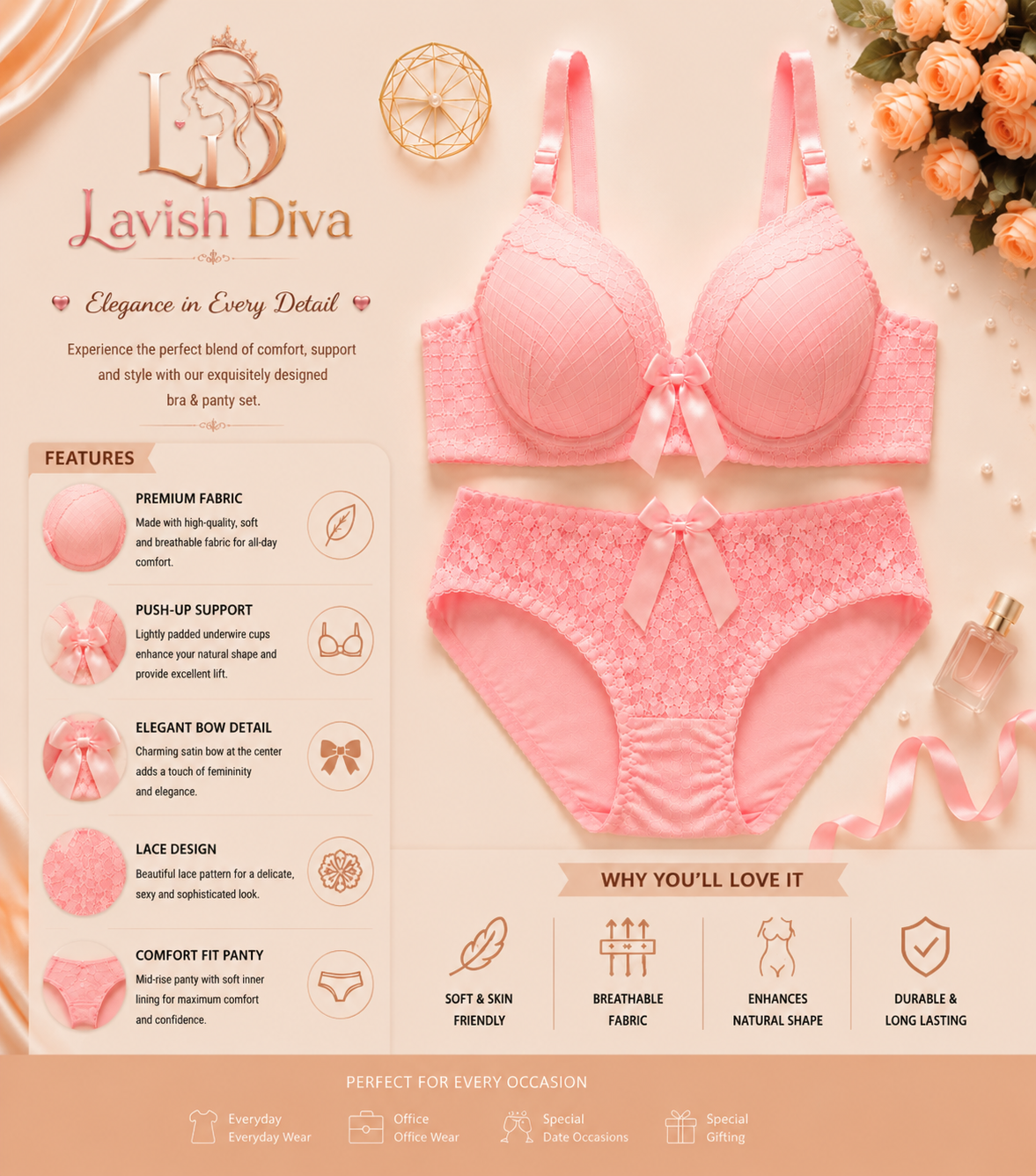 Lavish Diva Noir Lace Set