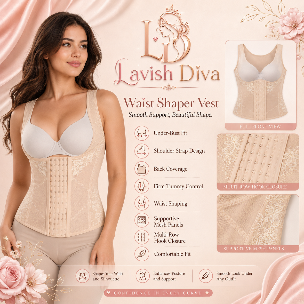 Curve Full-Body Sculpting Body Shaper with Size Adjustment
