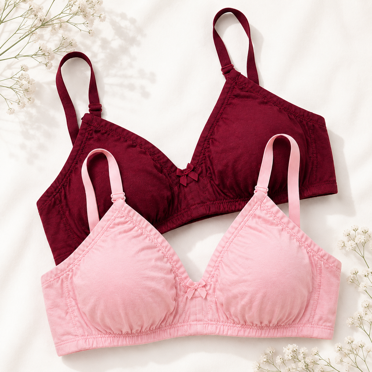 Pack of 2 Women's Soft Cotton Everyday Bras
