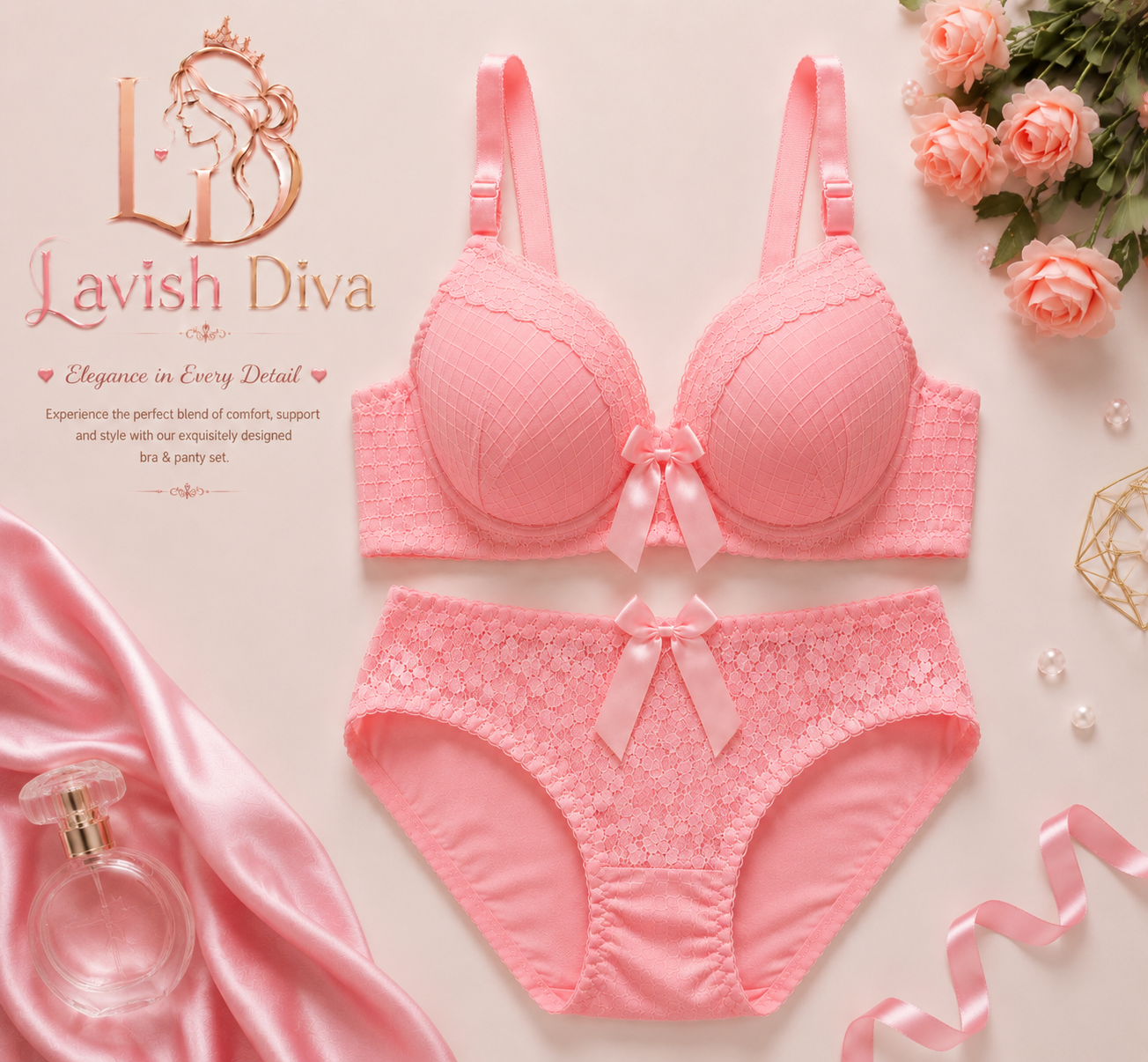 Lavish Diva Noir Lace Set